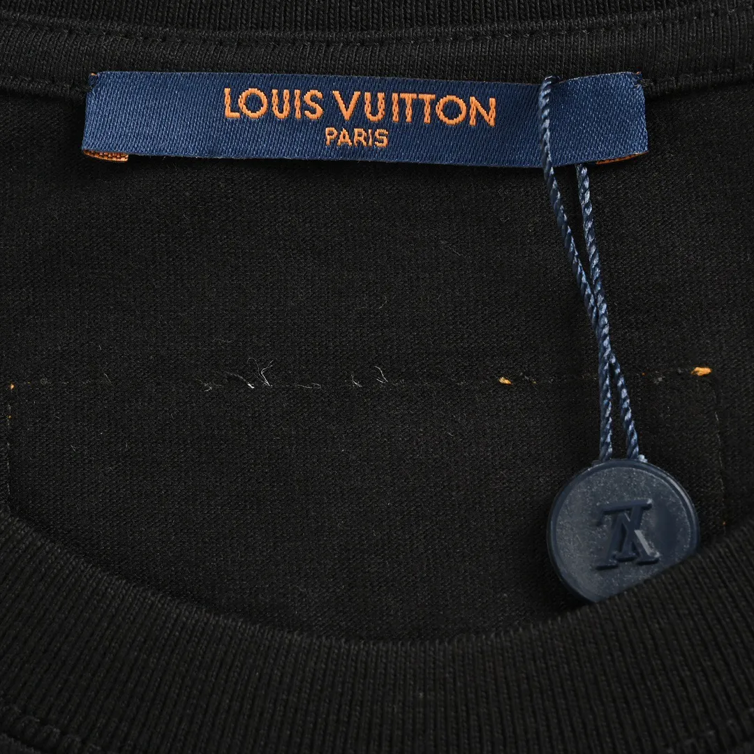 Louis Vuitton/Louis Vuitton 24ss hand-painted three-flower printed short sleeves